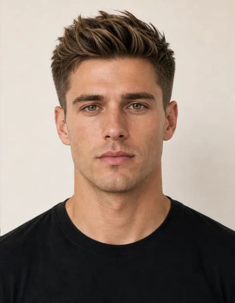 Generated adult male AI hairstyle after preview with a textured crop