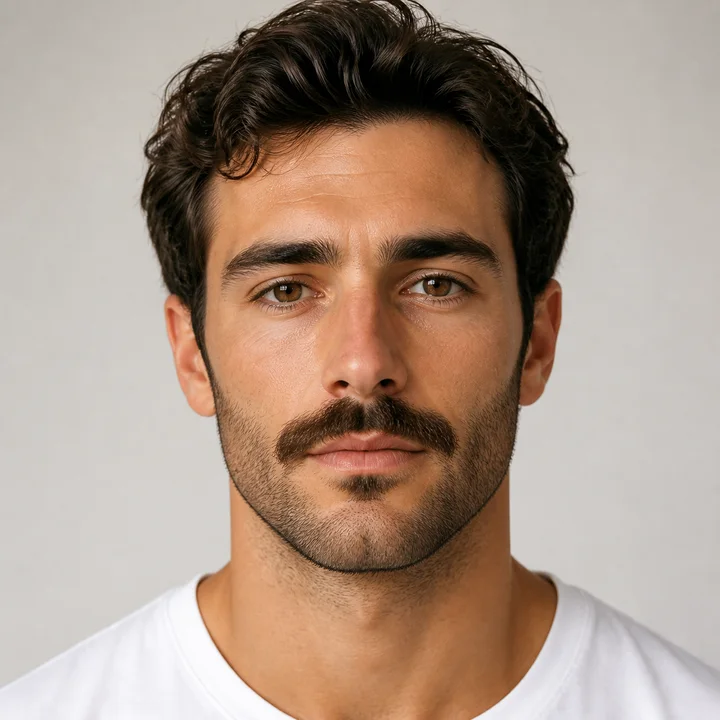 Mustache and Stubble front view