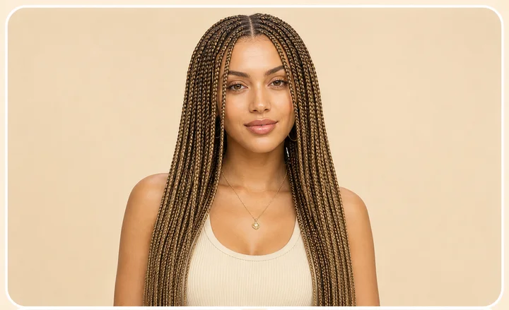 Long Braids front view