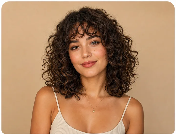 Curly Bangs front view