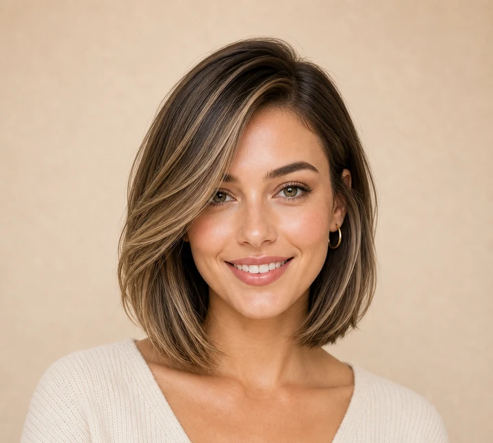 Side-Swept Bob front view