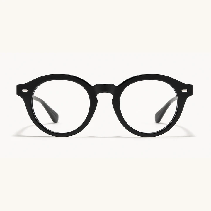 Round Black Acetate front view