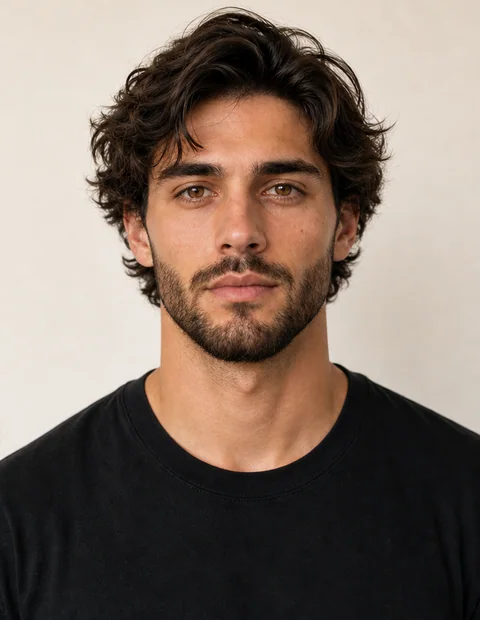 Generated adult male AI beard after preview with a full beard