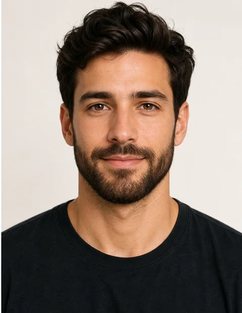 Generated adult male AI beard after preview with a groomed beard