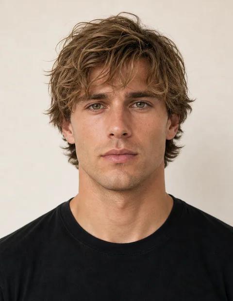 Generated adult male AI hairstyle before preview with a textured crop