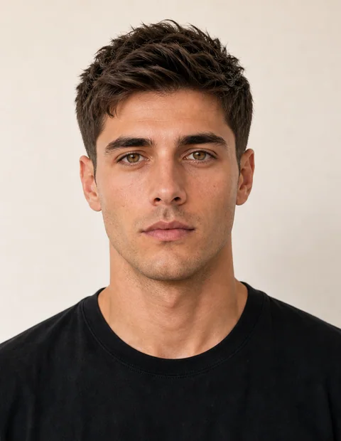 Generated adult male AI hairstyle after preview with a shorter modern cut