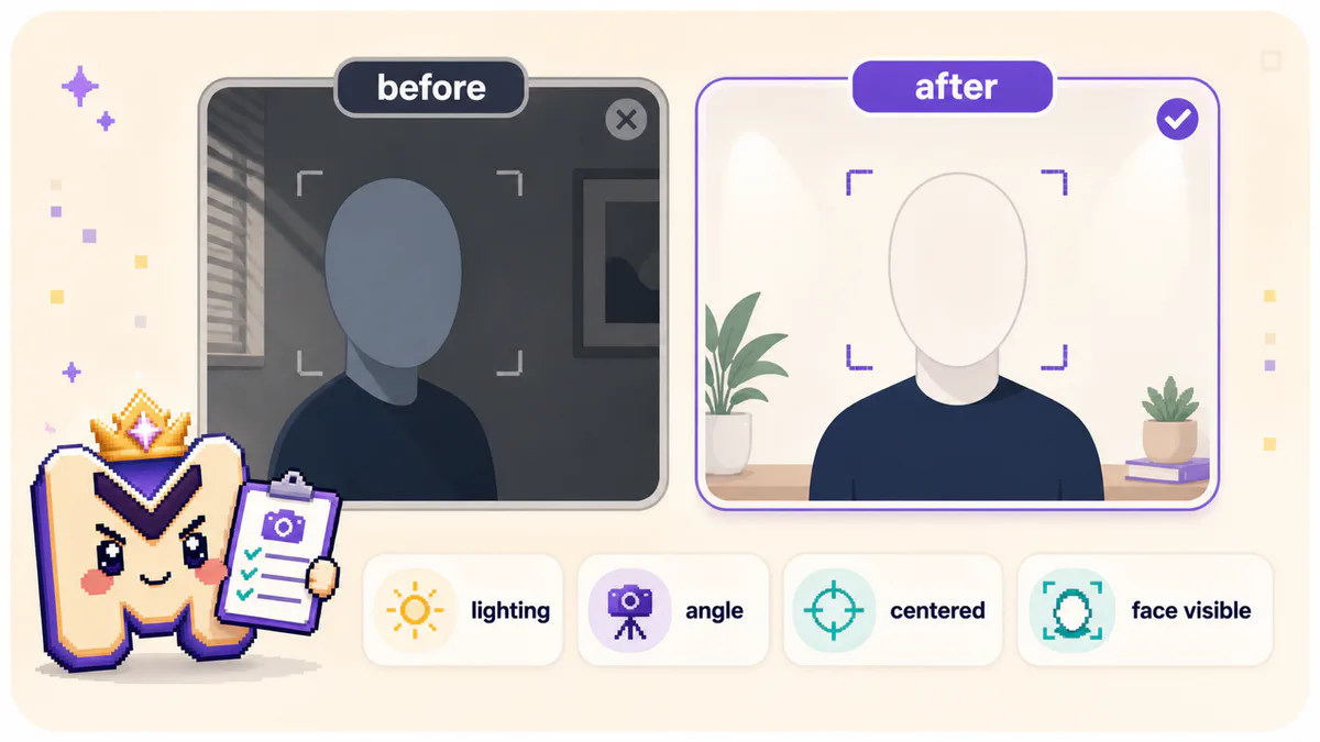 Abstract before and after retake setup guide for a do I mog test
